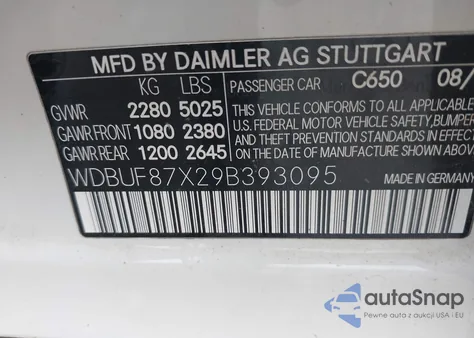2009 Mercedes-Benz E 350 4Matic from USA, damaged, VIN WDBUF87X29B393095